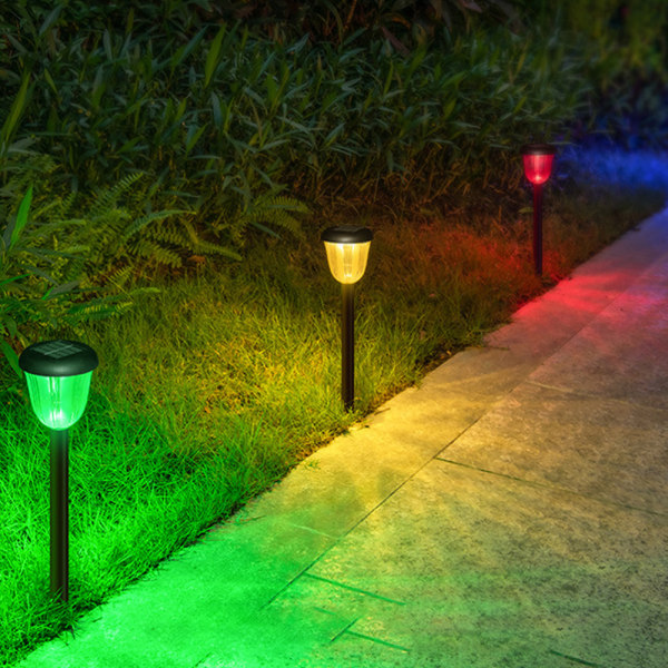 4 stk. solcelledrevne udendørslamper til gårdhave, moderne gårdhave