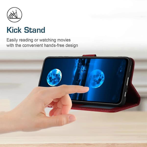 Til iPhone 16 Plus etui PU læder flip telefoncover kalvetekstur håndtaske