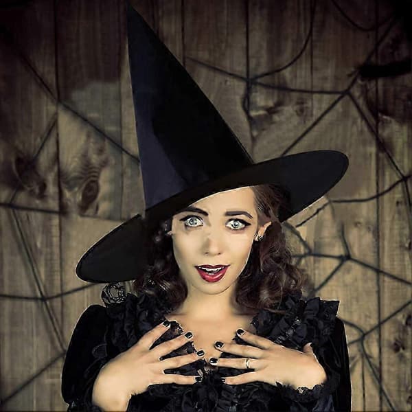 10-pak heksehatte Halloween sort heksehængende hat sort hat heksehat Halloween julefest kostume tilbehør A