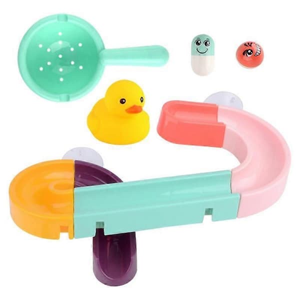 DIY Babybadelegetøj Vægsugkop Marmorløb Bane Badeværelse Samlet Bane
