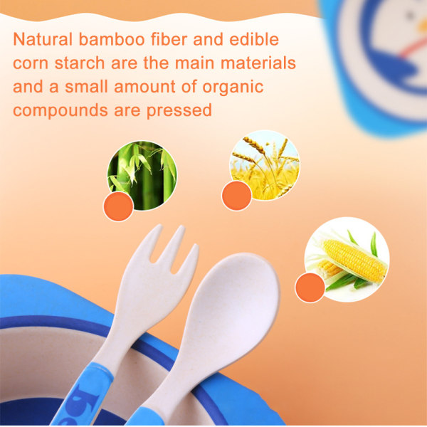 Bambus tallerkener og skåler for barn er giftfrie og miljøvennlige 5