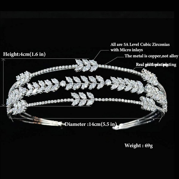 Full Cubic Zirconia Tiaras och Kronor för Kvinnor Hårband