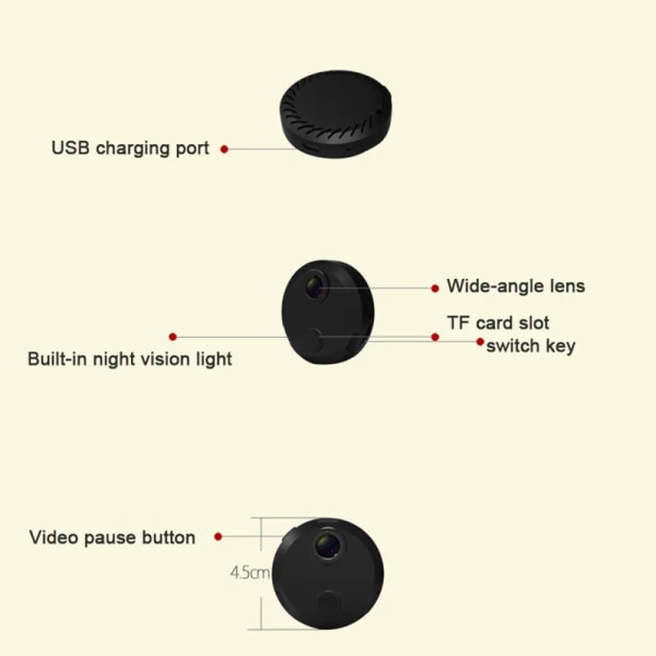 1080P trådløst mini WiFi-kamera Hjemmesikkerhetskamera Surveillanc