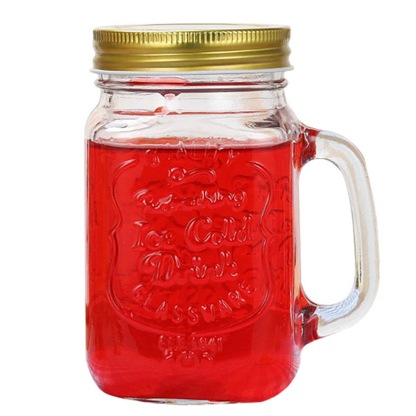 500 ml gennemsigtigt glas med håndtag, drikkekop, isvand