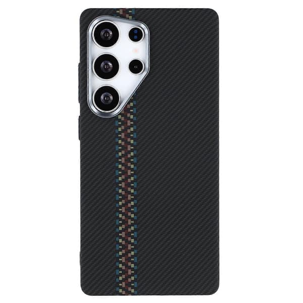 Til Samsung Galaxy S25 Ultra Magnetisk Deksel Karbonfibertekstur Vanntransfer PC-telefondeksel A