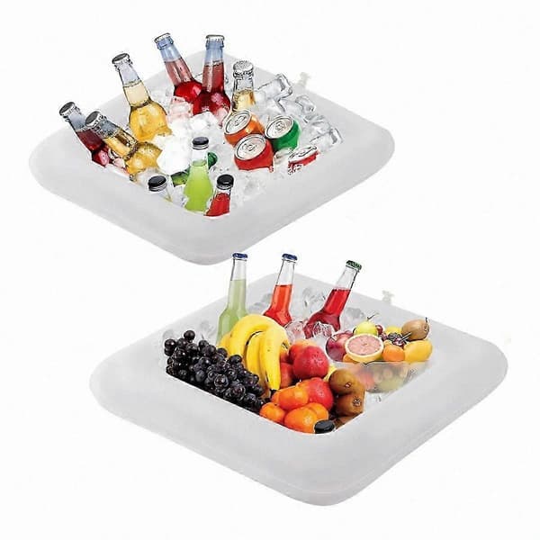 2 STK 24 tommer oppustelig serveringsbar, oppustelig kølebord til drinks, pool-isbakke til picnic og camping A