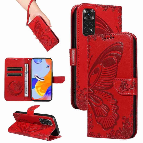 Läderfodral för Xiaomi Redmi Note 11 4G / 11SRed