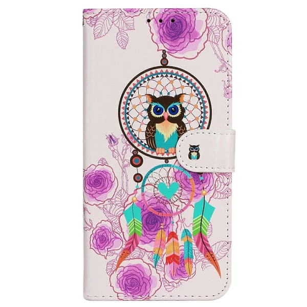 Til iPhone 17 Air etui mønster læderpung telefoncover med rem A
