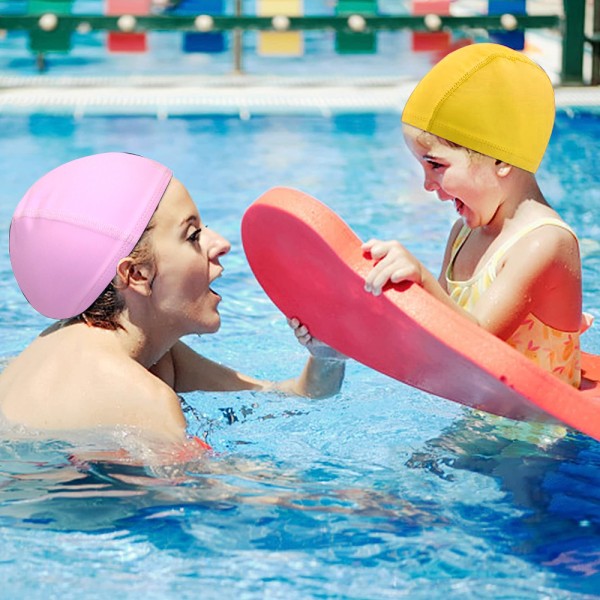2-Pack svømmehette, badehette herre kvinner, Pure Color PU-belegg
