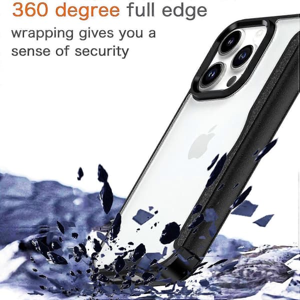 For iPhone 15 Pro-deksel RFID-blokkerende TPU+akryl+PU-skinntelefondeksel A