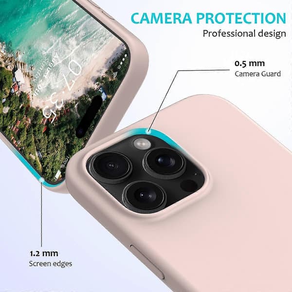 Til iPhone 16 Pro-deksel Støtsikkert flytende silikonmykt fôr telefondeksel
