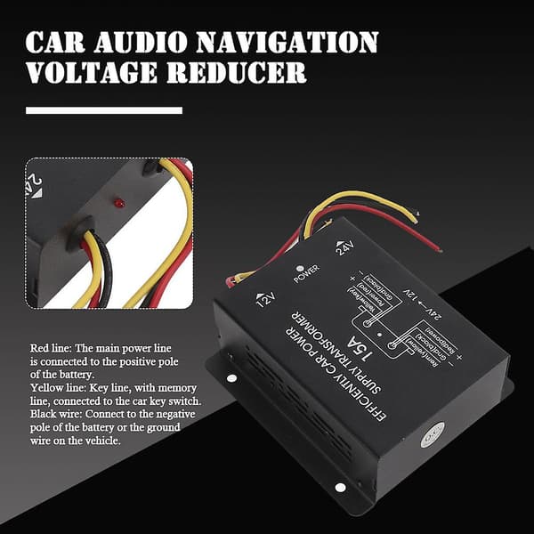 DC24V til DC12V konverteringsregulator vanntett holdbar spenningstransformator for bilrekvisita A
