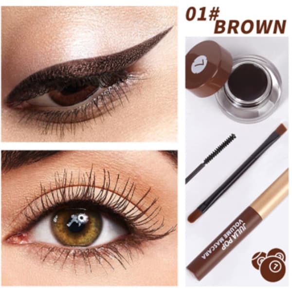 Mascara- og Eyeliner-sæt Vandfast Smudsafvisende Øjenmakeup-sæt til Kvinder A