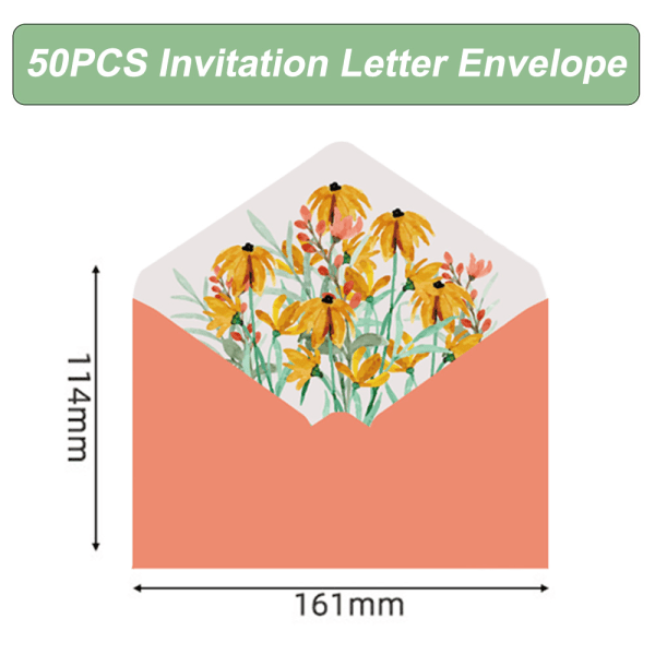 Papir blomsterkonvolutter til invitationer, takkekort og