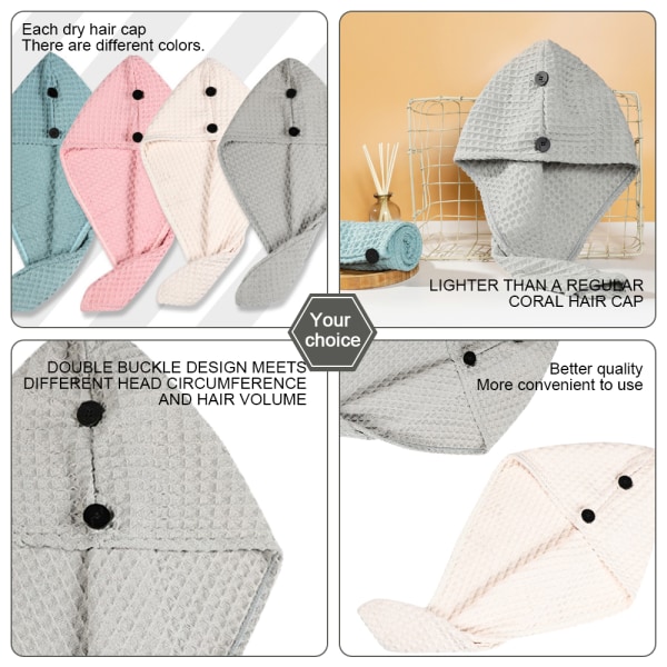 Handdukswrap, 2-pack superabsorberande snabb torkande hårturban för