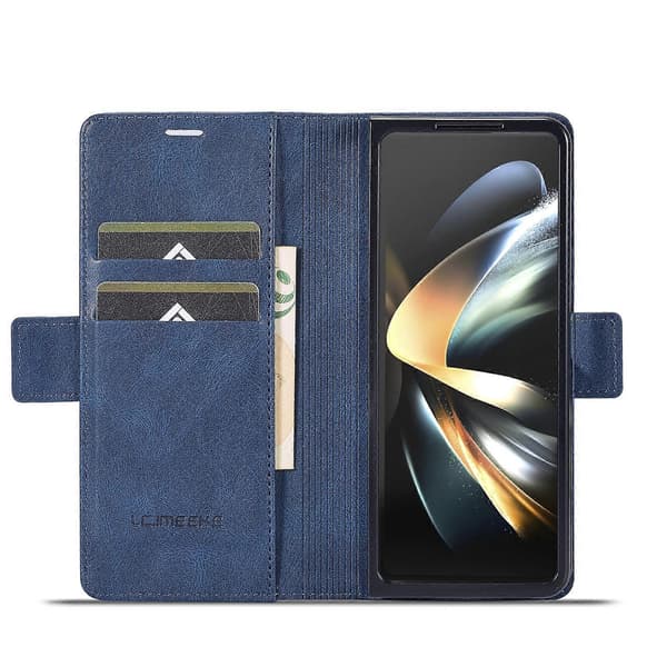 LC.IMEEKE RFID Stöldskydd Läderfodral Blå För Samsung Galaxy Z Fold5