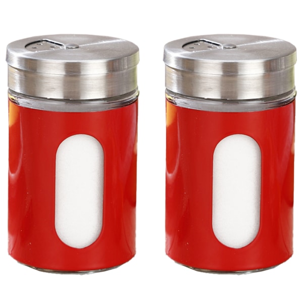 Salt and Pepper Shakers Stainless Steel and Glass Set