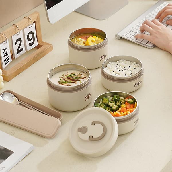 Isolert matboks i rustfritt stål, bento-boks, bærbar matboks med stor kapasitet A
