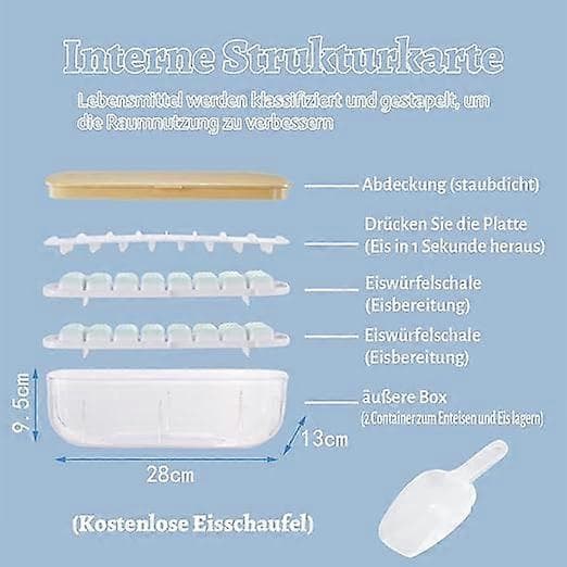 Silikone isterningebakke med låg, isterningeform, isterningebakke A