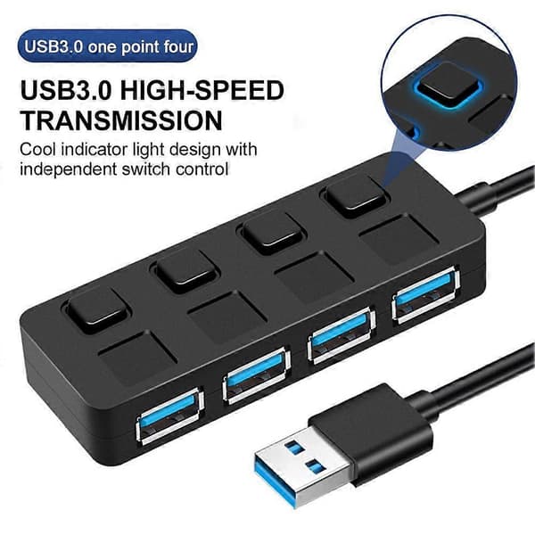 RYRA 4-port 5 Gbps höghastighets-HUB USB 3.0-splitter typ C OTG-adapter för Macbook