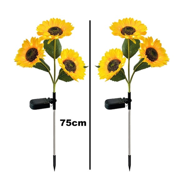 2-pack solcellsdekorationsljus för trädgård, uteplats, bakgård