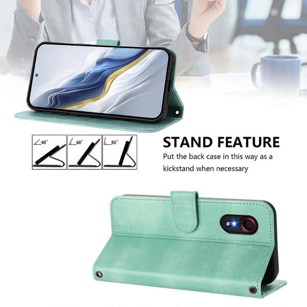Linjeskarvspänne Retro Läderfodral för telefon (för Samsung Galaxy Xcover 5)