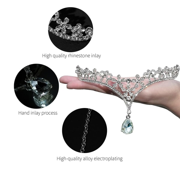 Bryllup Brude kvinners Crystal Flower Decor Crown pannebånd