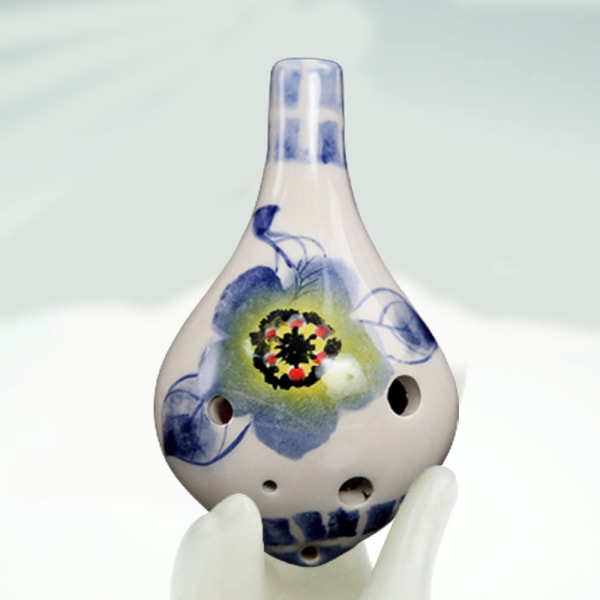 6-hulls Ocarina,Alto C,glasert keramikk,vakker design,gaveidé