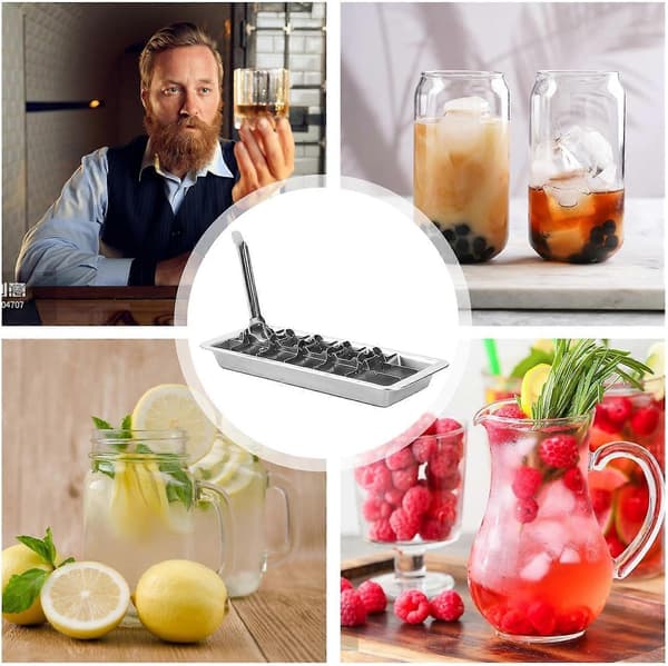 Isbitbrett i rustfritt stål med enkel utløsning, rask frysing, gjenbrukbart for cocktailer og drinker A