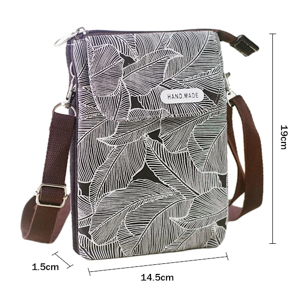 Mobiltelefon plånbok väska canvas liten crossbody väska väskor med axelrem för kvinnor tonårsflickor