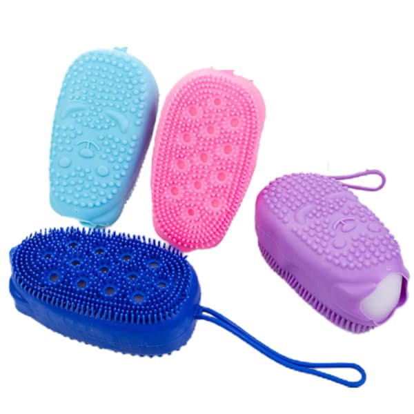 Silikon Svamp Ryggskrubb Mjuk Exfolierande Tillbehör med Svampfoder A