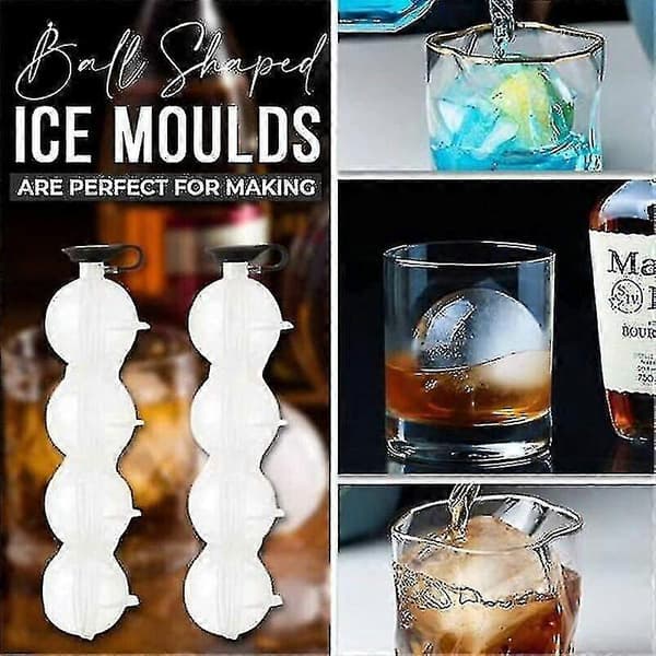 4-hulls isbitmaskin 2 stk whisky- og cocktail-runde isbitformer A