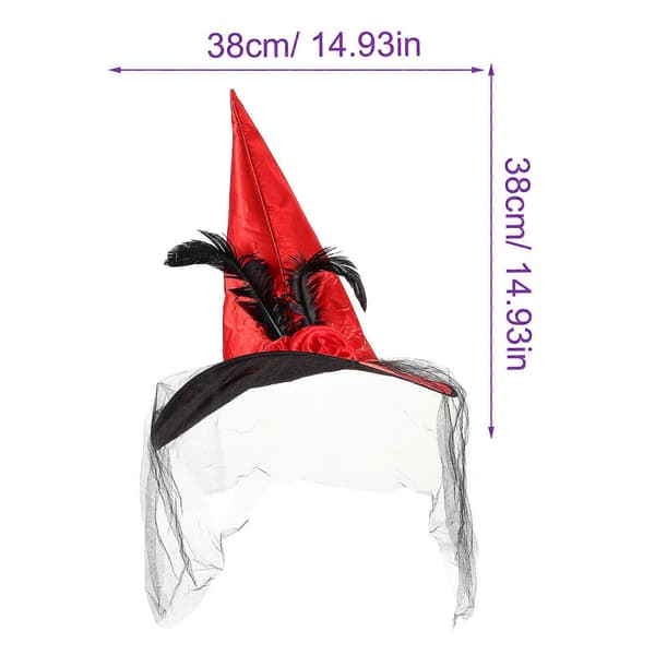 Hatt Halloween Gasväv Ros Design Dekorativ 1st A