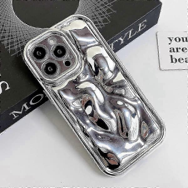 Meteorittextur TPU-telefonfodral med galvaniserad design för förbättrad hållbarhet och stilSilverFör iPhone 11 Pro Max