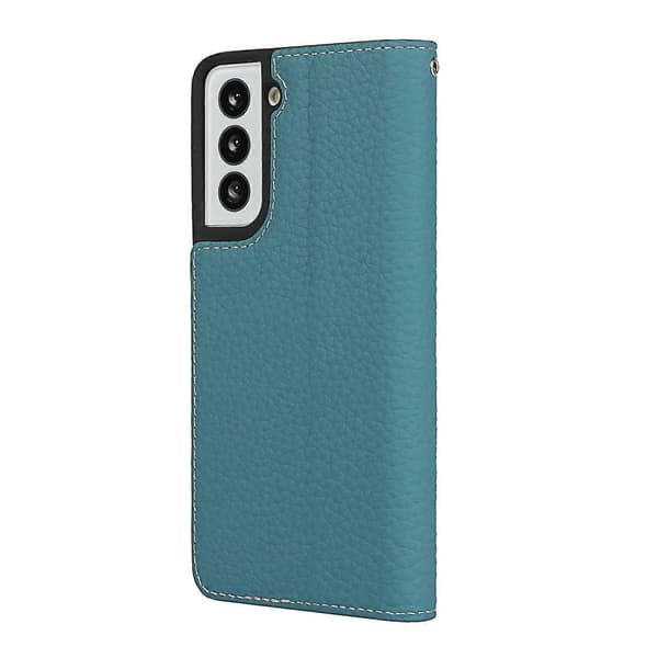 Til Samsung Galaxy S21 5G Litchi læder telefoncover (sort)