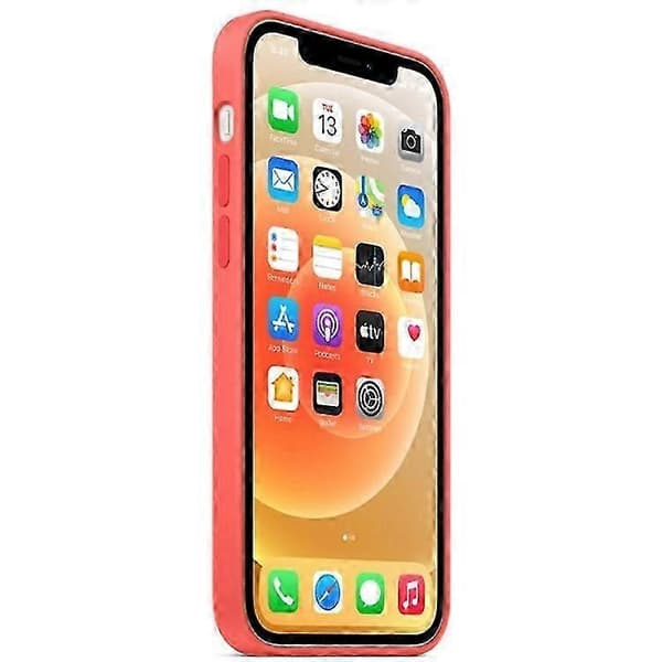 Silikonskal med MagSafe för iPhone 12 Pro och 12 Skal 1:1 Skala Induktions-Popover Design (Rosa)