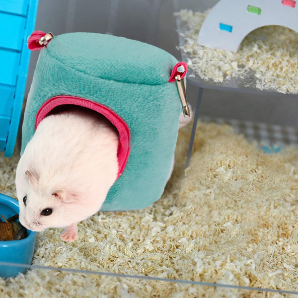 2 Stk Mini Hamster Seng Skjul og Hus, Bomull Mini Dyr