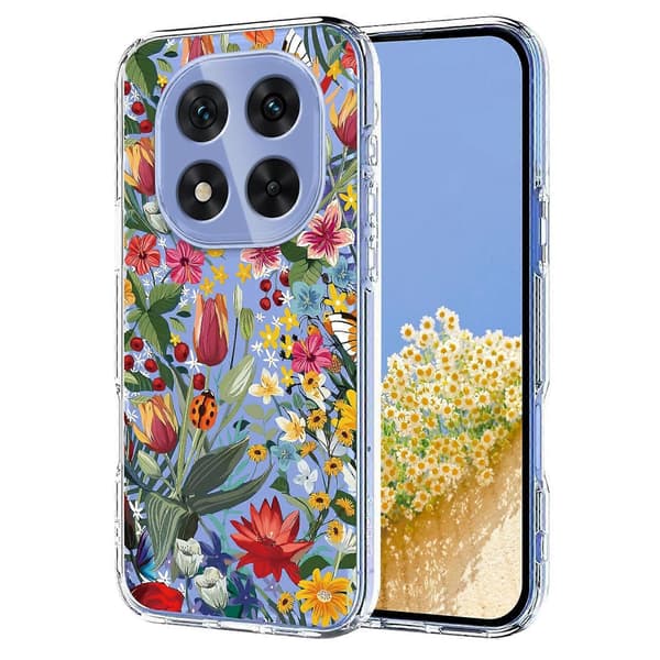 Blomstermønster Malet TPU Telefoncover til Redmi Note 14 Pro 4G
