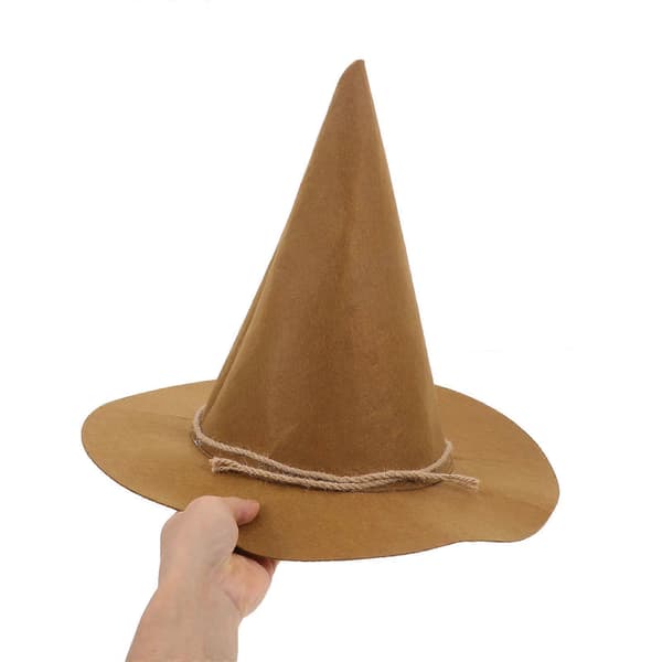 Lysebrun fugleskræmmerhat til Halloween Cosplay Filtmateriale A