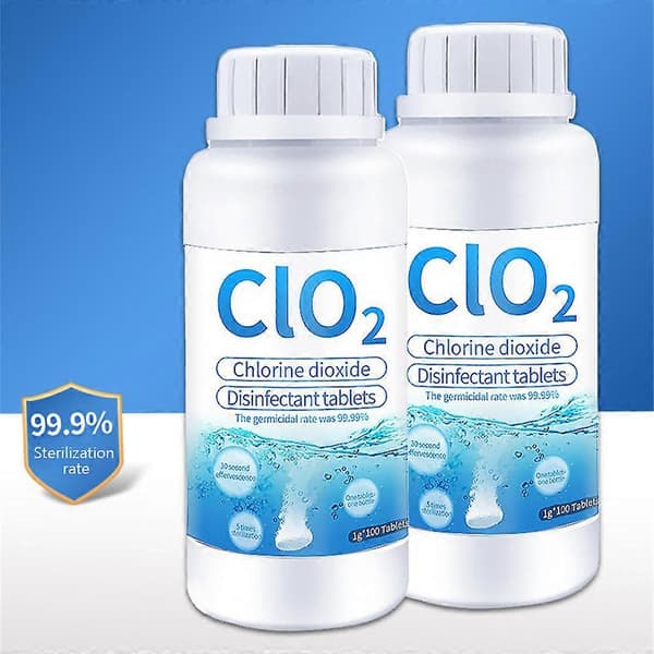 Hälsosam klordioxid brustablett Clo2 antibakteriell desinfektion 100 st/förpackning (2 flaskor) A