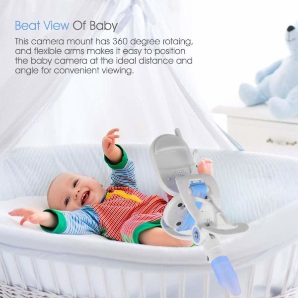 Babykamera-holder, babyalarm-holder, universel kameraholder, justerbar fleksibel kamerastativ til børneværelse
