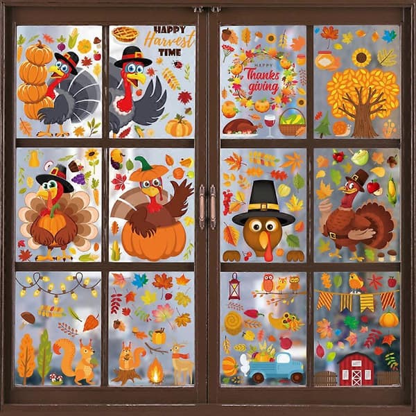 Thanksgiving Turkey Sticker Pumpkin Maple Leaf Fruit Static Sticker(style2389)