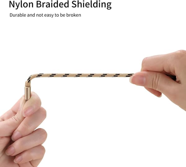 3-pak kabel til iPhone, 2m nylonflettet iPhone-opladerkabel med kraftig aluminiumsstik