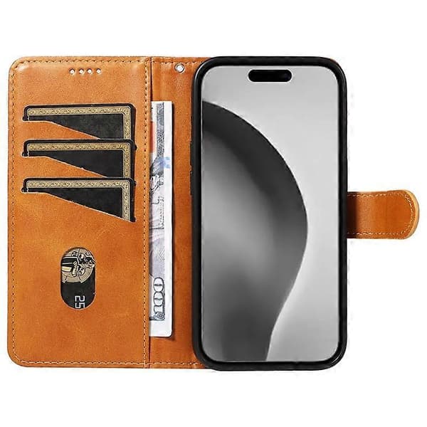 Kompatibel med iPhone 16 Pro Max Fodral Magnetlås Läder Telefonfodral A