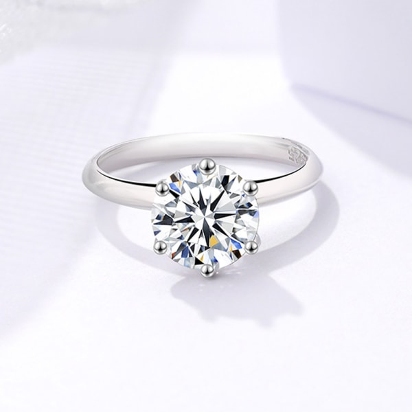 Moissanite vielsesring , klassisk forlovelsesring til kvinder,