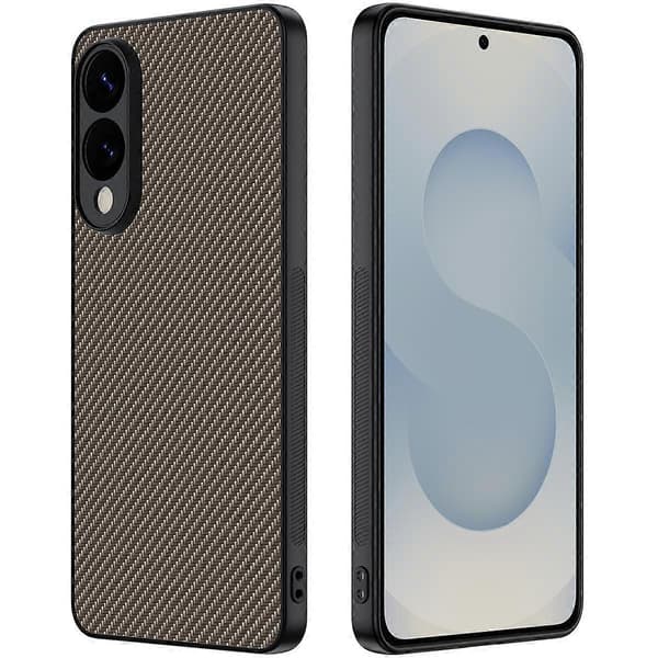 Telefoncover med kulfibertekstur, sort, til Samsung Galaxy S25 Edge 5G