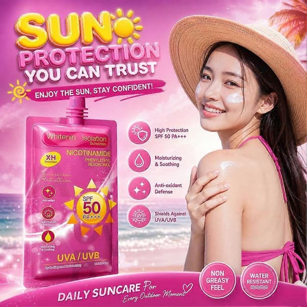 Pink solcreme - usynlig finish og vandtæt A