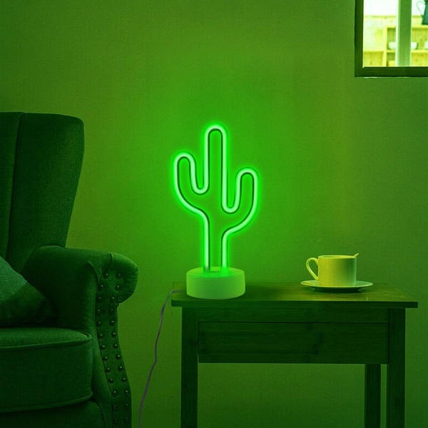 LED Cactus Neon Light Signs Neon Signs Lamp Flash Neon Lights