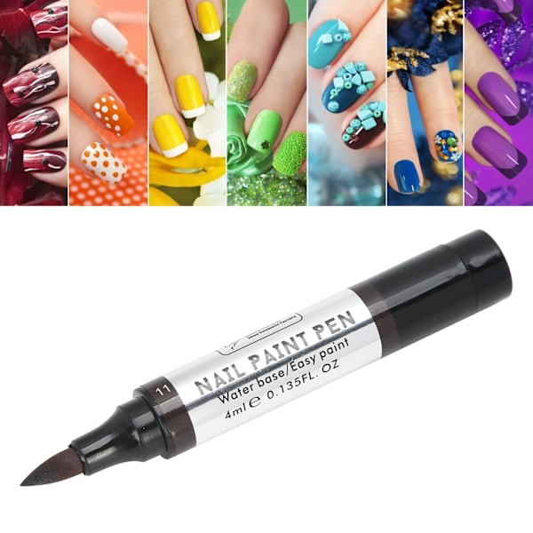 Portable Nail Polish Pen DIY Water Based Nail Varnish Gel Paint Pen for Women Girls(11 )