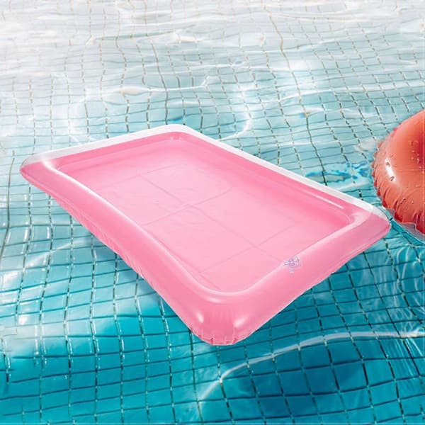 Oppustelig flydende isbakke Pool Party Tilbehør 2 stk. serveringsbar til udendørs brug A